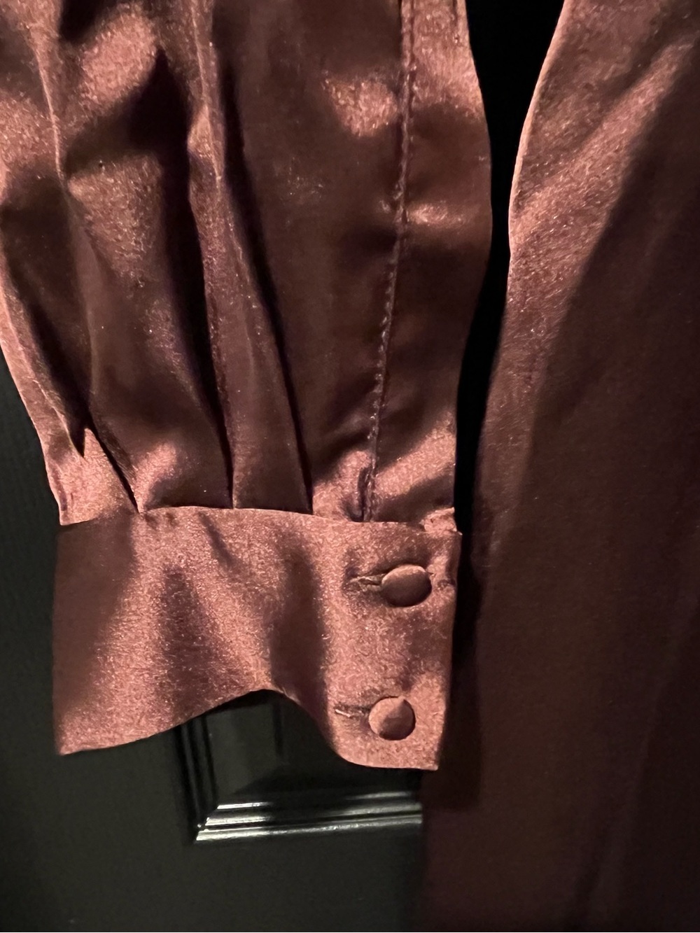 NWT Zara Satin Wrap Midi Dress in Chocolate Brown - Picture 6 of 12